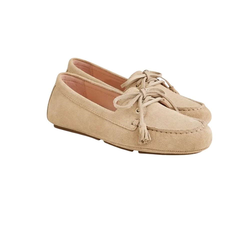J. Crew Suede Driving Loafers Flats Light Khaki Suede 8